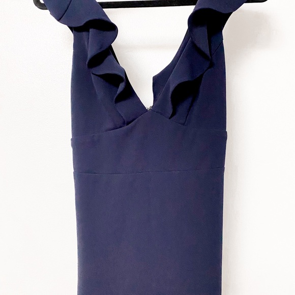 Lulus Perfect Opportunity Plunge Neckline Fall‎ Chic Navy Blue Maxi Dress - Picture 6 of 10